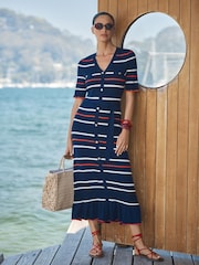 Love & Roses Striped Knitted Midi Dress - Bild 4 von 4