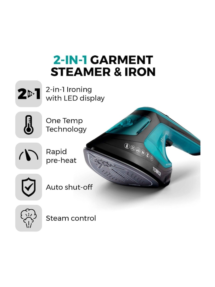 Tower Silver 2-In-1 Hand Garment Steamer - Image 2 of 6