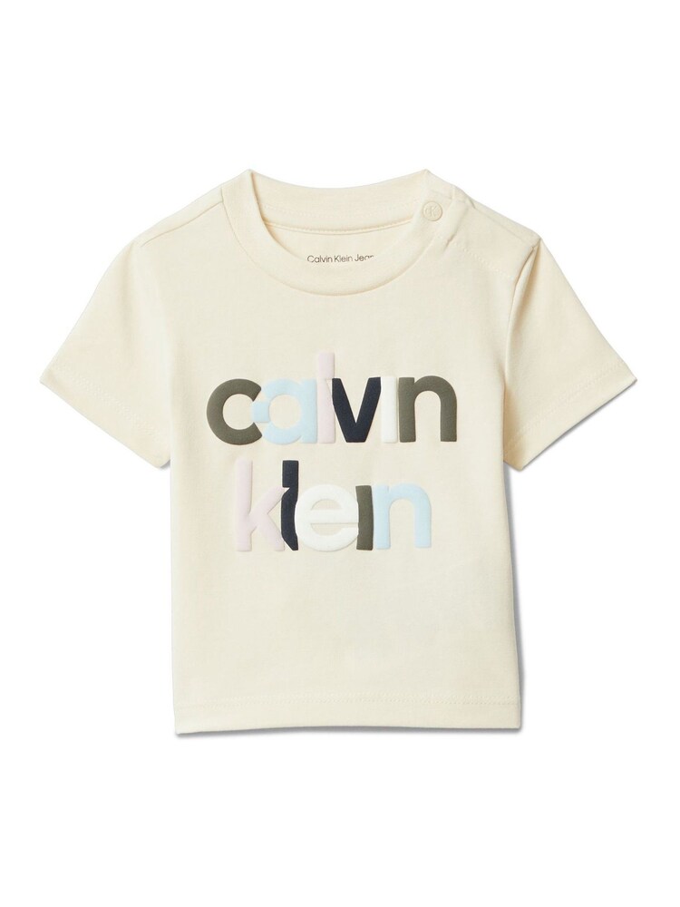 Calvin Klein Ash Grey Newborn Logo T-Shirt - Image 1 of 2 Calvin Klein Ash Grey Newborn Logo T-Shirt - Image 1 of 2