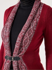 Joe Browns Red Two-Tone Knit Buckle Cardigan - Image 2 of 5