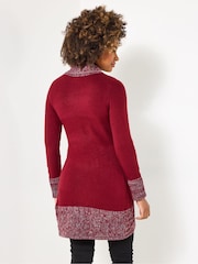 Joe Browns Red Two-Tone Knit Buckle Cardigan - Image 4 of 5