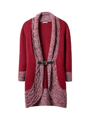 Joe Browns Red Two-Tone Knit Buckle Cardigan - Image 5 of 5