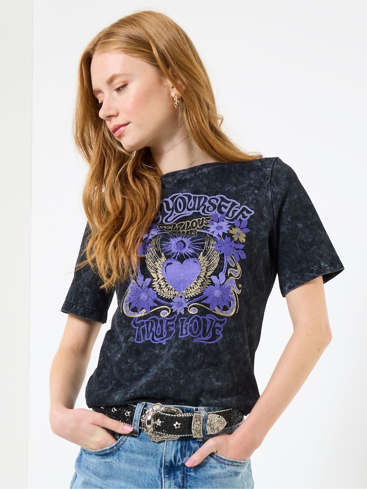 Joe Browns Black Mystical Boho Graphic T-Shirt - Image 1 of 5