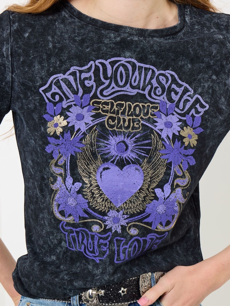 Joe Browns Black Mystical Boho Graphic T-Shirt - Image 2 of 5
