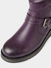 Joe Browns Purple Side Zip Purple Wedge Boots - Image 5 of 7