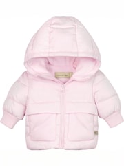 Calvin Klein Pink Newborn Hooded Puffer Jacket - Image 1 of 2