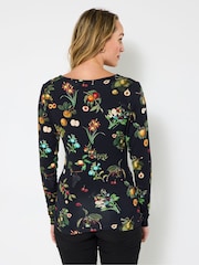 Joe Browns Black Mushroom Print Top - Image 4 of 5