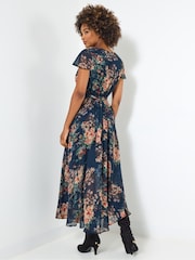 Joe Browns Blue Petite Vintage Inspired Floral Dress - Image 4 of 7