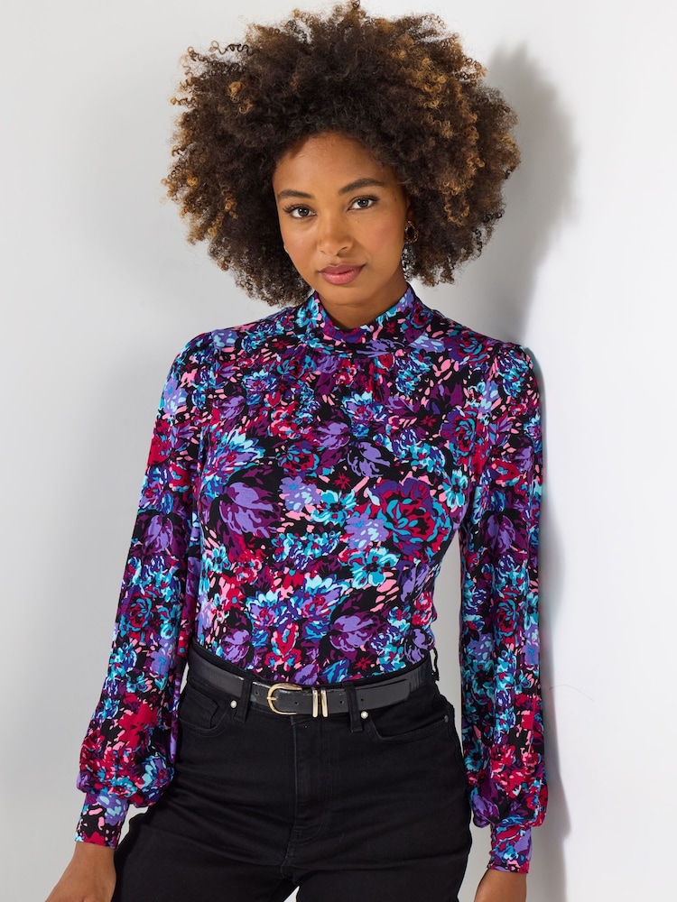 Joe Browns Purple Vibrant Floral Jersey Top - Image 1 of 5 Joe Browns Purple Vibrant Floral Jersey Top - Image 1 of 5