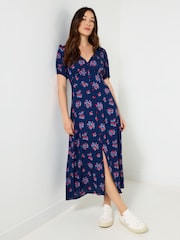 Joe Browns Blue Petite Vintage Ditsy Floral Tea Dress - Image 3 of 5