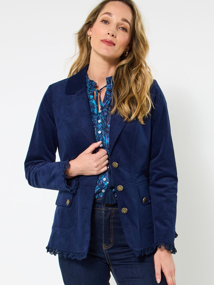 Joe Browns Blue Petite Slim Fit Cord Jacket - Image 1 of 5 Joe Browns Blue Petite Slim Fit Cord Jacket - Image 1 of 5