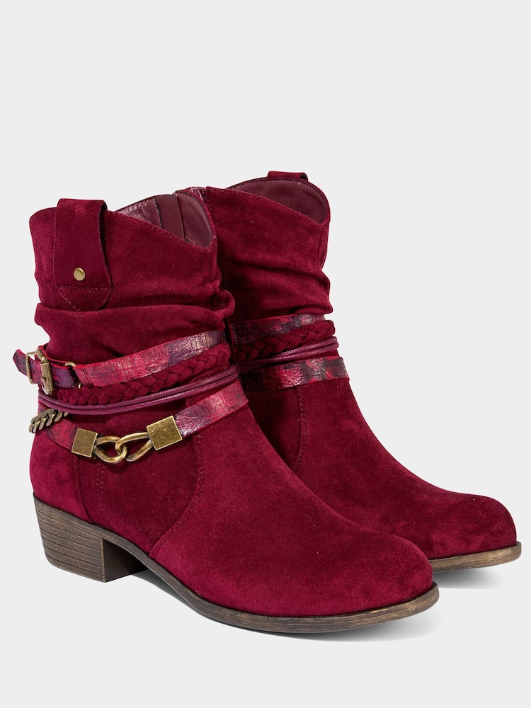 أحمر - Joe Browns Painted Rope Detail Embellished Boots - صورة 2 من 5