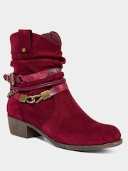 أحمر - Joe Browns Painted Rope Detail Embellished Boots - صورة 3 من 5