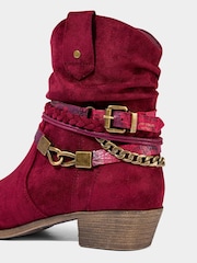 أحمر - Joe Browns Painted Rope Detail Embellished Boots - صورة 4 من 5