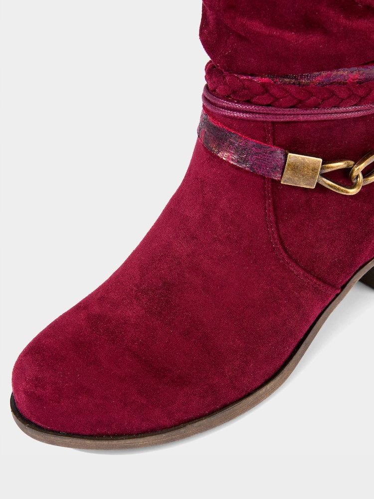 أحمر - Joe Browns Painted Rope Detail Embellished Boots - صورة 5 من 5