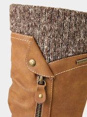 Joe Browns Brown Strap And Zip Detail Tan Long Boots - Image 4 of 6