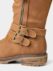 Joe Browns Brown Strap And Zip Detail Tan Long Boots - Image 5 of 6
