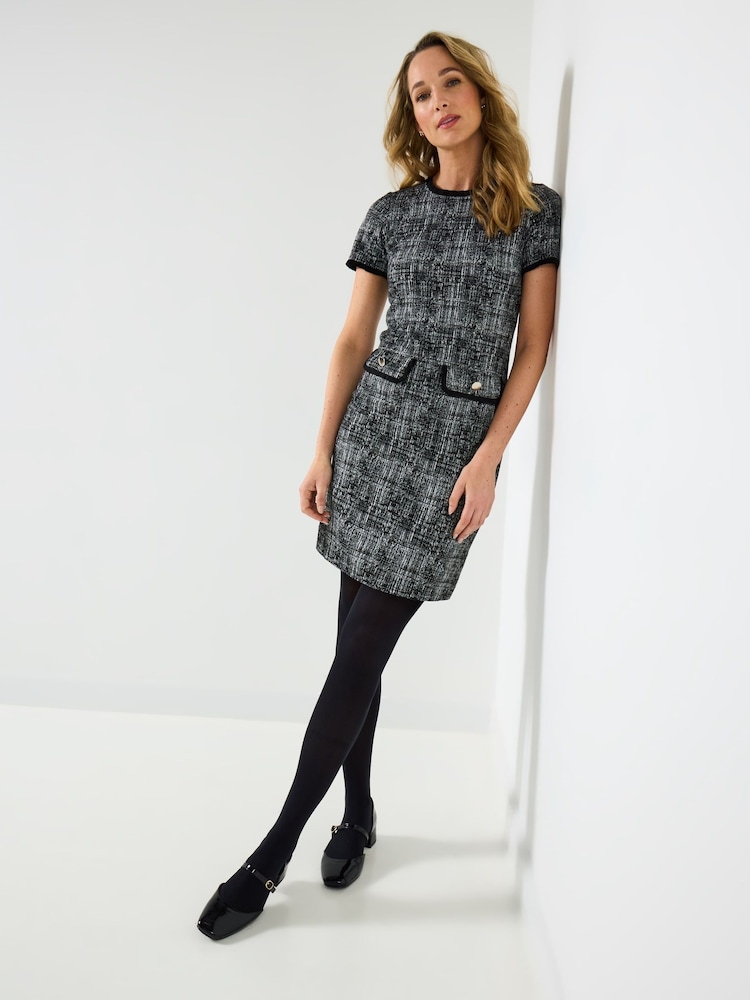 Joe Browns Black Petite Classic Jersey Check Dress - Image 1 of 5