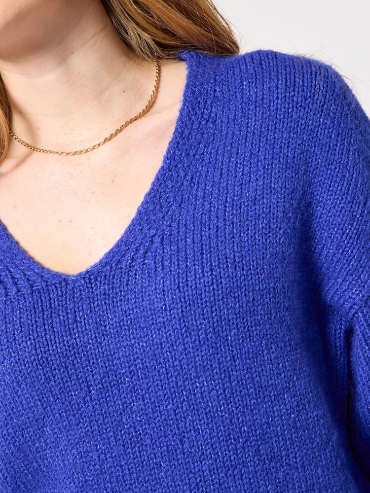Joe Browns Blue Simple V-Neck Jumper - Image 2 of 5 Joe Browns Blue Simple V-Neck Jumper - Image 2 of 5