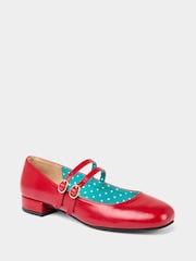 Joe Browns Polka Dot Lined Double Strap Mary Jane Shoes - صورة 4 من 7