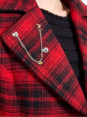 Joe Browns Red Petite Check Maxi Coat - Image 6 of 7
