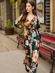 Joe Browns Black Petite Floral Jersey Maxi Dress - Image 6 of 7