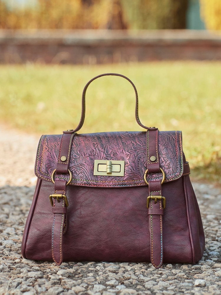 Joe Browns Red Rainbow Stitched Cross-Body Bag - Image 2 of 7