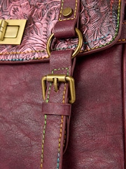 Joe Browns Red Rainbow Stitched Cross-Body Bag - Image 5 of 7