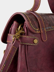 Joe Browns Red Rainbow Stitched Cross-Body Bag - Image 6 of 7