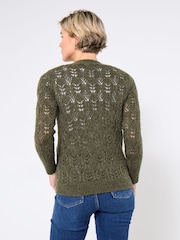 Joe Browns Green Pointelle Knit Cardigan - Image 2 of 5