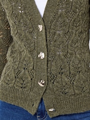 Joe Browns Green Pointelle Knit Cardigan - Image 4 of 5