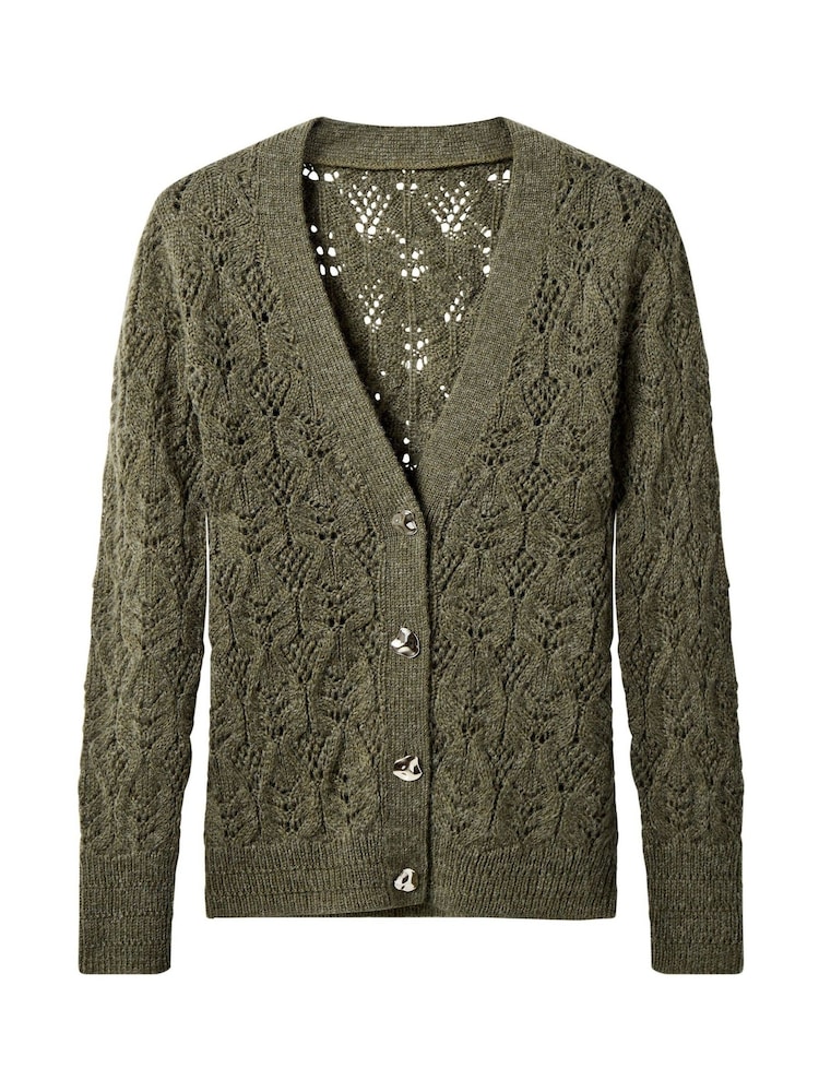 Joe Browns Green Pointelle Knit Cardigan - Image 5 of 5