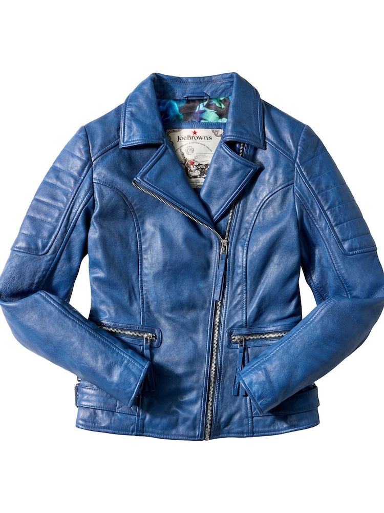 Joe Browns Blue Quilted Biker Jacket - Image 5 of 5