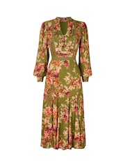 Joe Browns Green Vintage Roses Midi Dress - Image 7 of 7