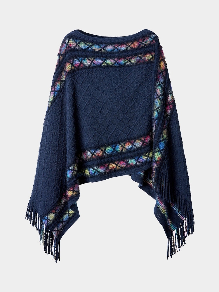 Joe Browns Blue Stretchy Seasonal Poncho - Image 1 of 3 Joe Browns Blue Stretchy Seasonal Poncho - Image 1 of 3