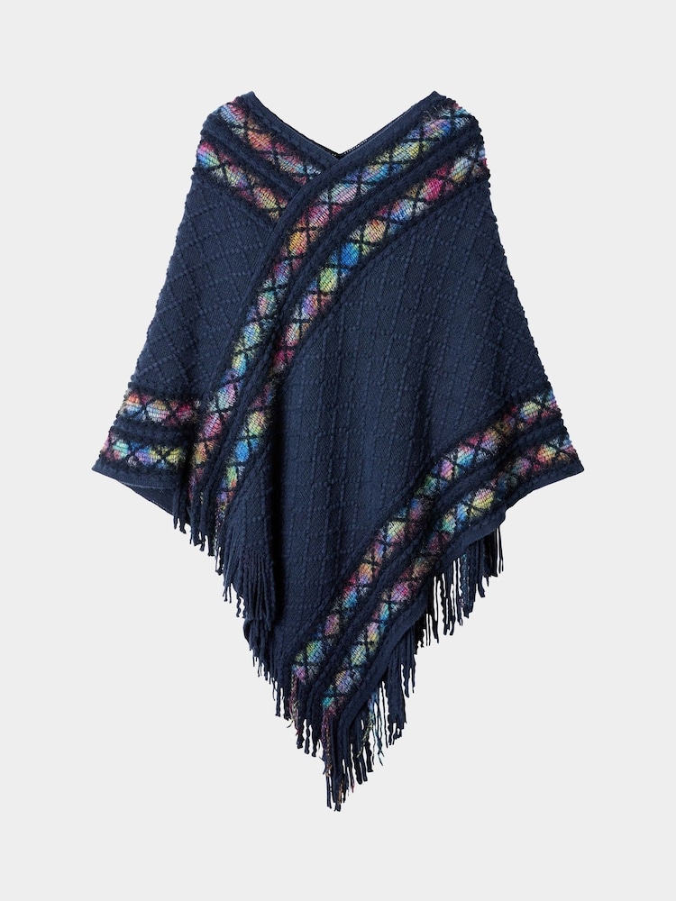 Joe Browns Blue Stretchy Seasonal Poncho - Image 2 of 3