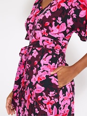 Joe Browns Pink Petite Floral Print Button-Through Maxi Dress - Image 4 of 7