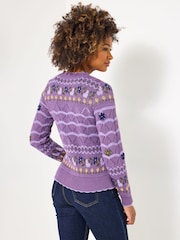 Joe Browns Purple V-Neck Floral Cardigan - Image 2 of 5
