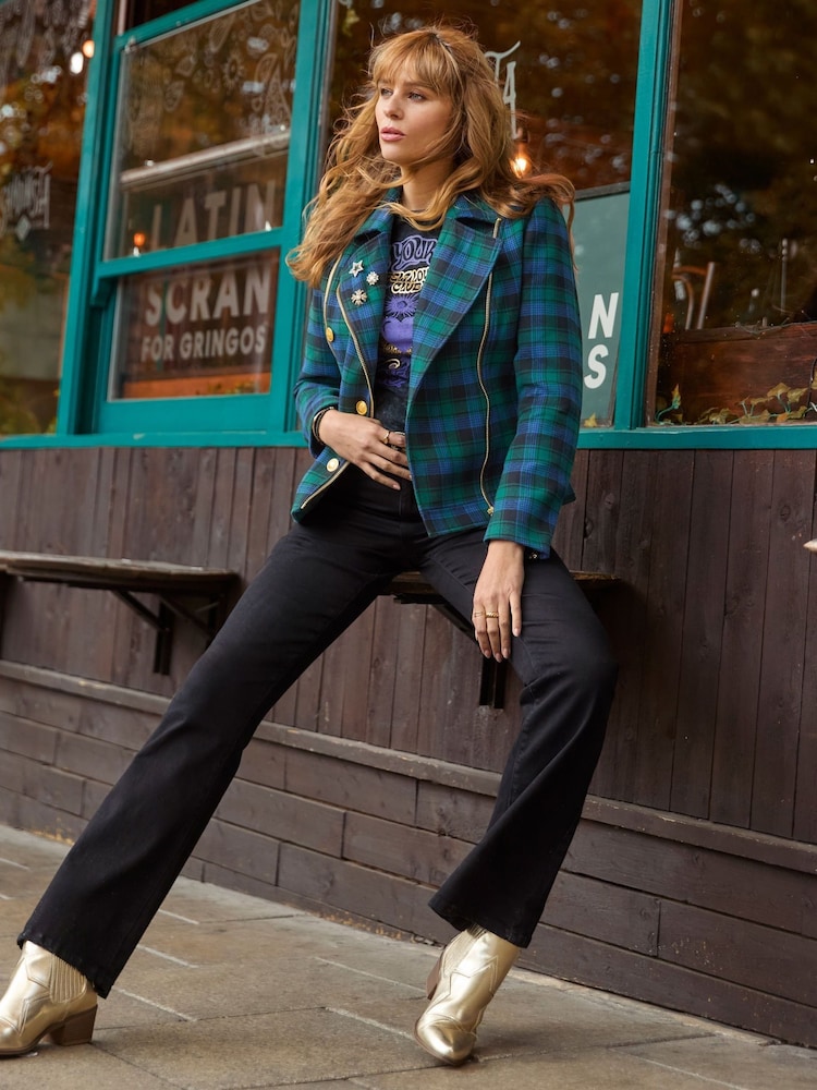 Joe Browns Green Vintage Biker Jacket - Image 2 of 8