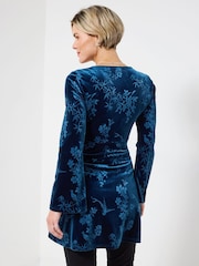 Joe Browns Blue Velour Embossed Tunic - Image 4 of 5