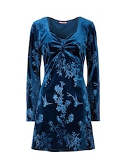 Joe Browns Blue Velour Embossed Tunic - Image 5 of 5