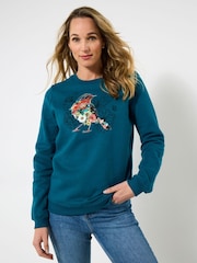 Joe Browns Green Robin Relaxed Sweatshirt - Image 1 of 5