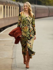 Joe Browns Black Petite V-Neck Floral Maxi Dress - Image 2 of 7