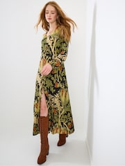 Joe Browns Black Petite V-Neck Floral Maxi Dress - Image 6 of 7