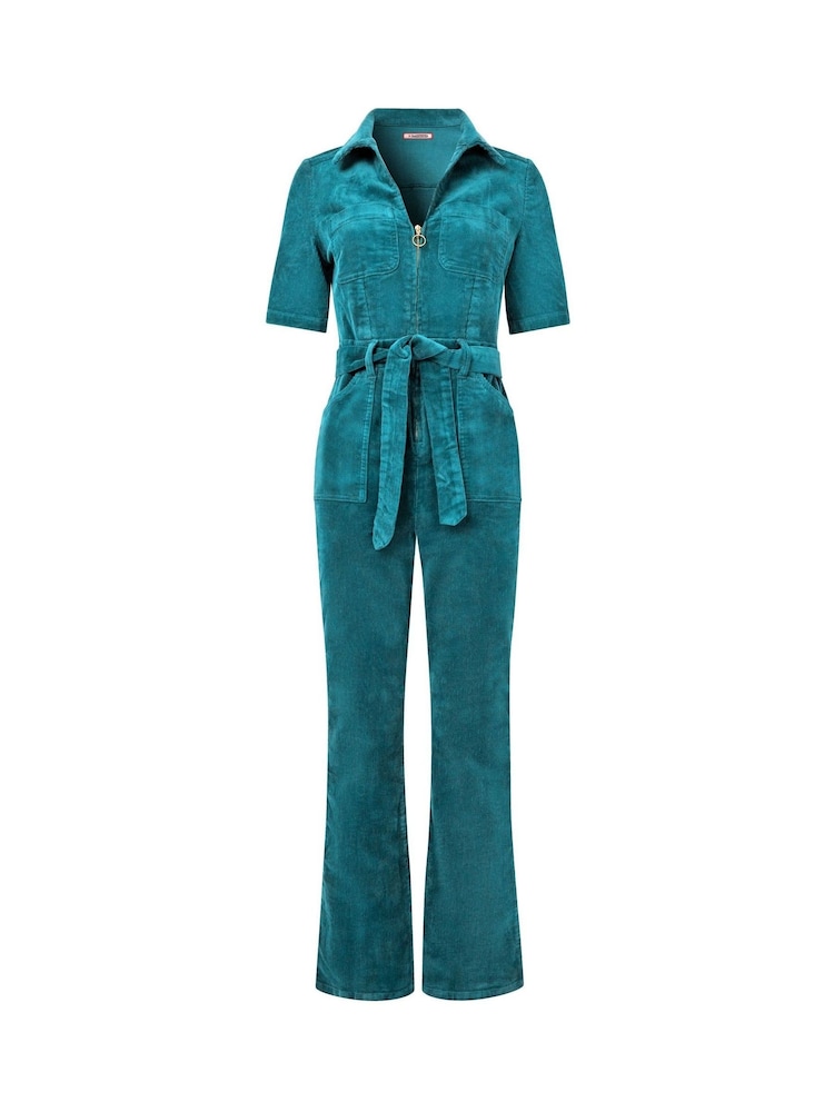 Joe Browns Green Petite Belted Bootcut Cord Jumpsuit - Image 5 of 5