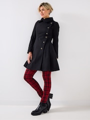Joe Browns Black Oversized Collar Black Coat - Image 3 of 5