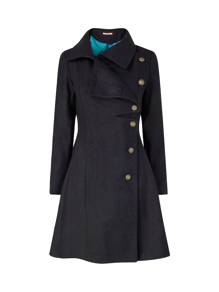 Joe Browns Black Oversized Collar Black Coat - Image 5 of 5 Joe Browns Black Oversized Collar Black Coat - Image 5 of 5