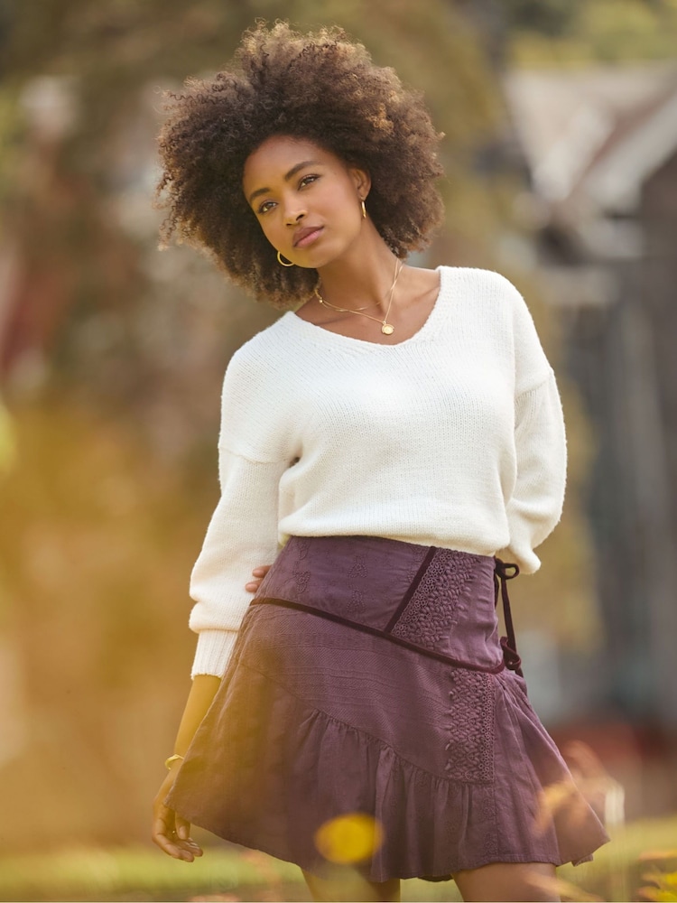 Joe Browns Cream Simple V-Neck Jumper - Image 1 of 7