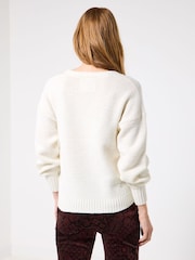 Joe Browns Cream Simple V-Neck Jumper - Image 5 of 7