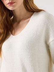 Joe Browns Cream Simple V-Neck Jumper - Image 6 of 7